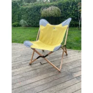 Marbre Home Daisy Kanvas Ve Deri Tripolina Katlanır Koltuk Ahşap - Görsel 3