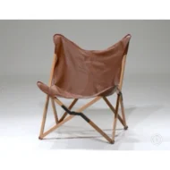 Marbre Home Taba Rengi Deri Tripolina Katlanır Koltuk