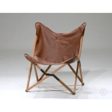 Marbre Home Taba Rengi Deri Tripolina Katlanır Koltuk