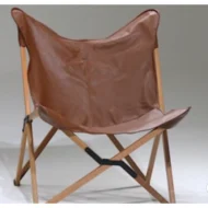 Marbre Home Taba Rengi Deri Tripolina Katlanır Koltuk - Görsel 10