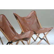 Marbre Home Taba Rengi Deri Tripolina Katlanır Koltuk - Görsel 3