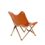 Marbre Home Taba Rengi Deri Tripolina Katlanır Koltuk