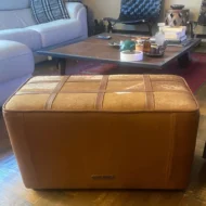 Marbre Home Vintage Sandık Tasarımlı, Dana Post Dikdörtgen Puf - Görsel 15