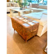 Marbre Home Vintage Sandık Tasarımlı, Dana Post Dikdörtgen Puf - Görsel 17