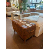 Marbre Home Vintage Sandık Tasarımlı, Dana Post Dikdörtgen Puf - Görsel 2