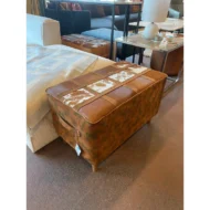 Marbre Home Vintage Sandık Tasarımlı, Dana Post Dikdörtgen Puf - Görsel 3
