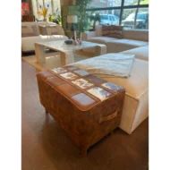 Marbre Home Vintage Sandık Tasarımlı, Dana Post Dikdörtgen Puf - Görsel 6