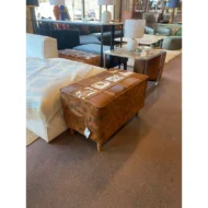 Marbre Home Vintage Sandık Tasarımlı, Dana Post Dikdörtgen Puf - Görsel 8