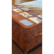 Marbre Home Vintage Sandık Tasarımlı, Dana Post Dikdörtgen Puf - Görsel 9