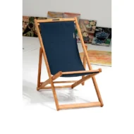 Marbre Home 3 Kademeli Katlanabilir Ahşap Şezlong - Klasik Mavi - Görsel 4