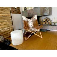 Marbre Home Sığır Derisi Katlanır Tripolina Koltuk - Görsel 3
