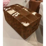 Marbre Home Vintage Sandık Tasarımlı, Dana Post Dikdörtgen Puf