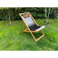 Marbre Home Kışlık Özel Seri 3 Kademeli Ahşap Şezlong - Koyu Geçişli Peluş ve Deri Yastıklı - Görsel 10